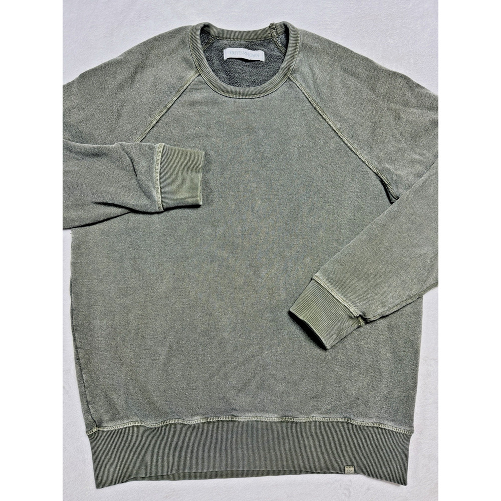 Outerknown Mens Sur Pocket Sweatshirt Washed Olive Green SM Hemp Blend EUC Soft